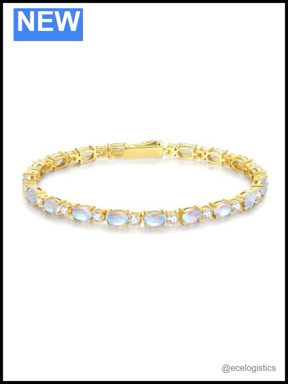 14K Gold Plated Sterling Silver Birthstone Tennis Bracelet 7" CZ Fine Jewelry